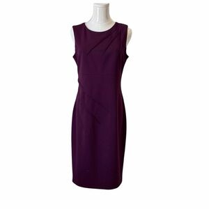 Calvin Klein Women's Deep Purple/Plum Midi Sheath Dress Size 6